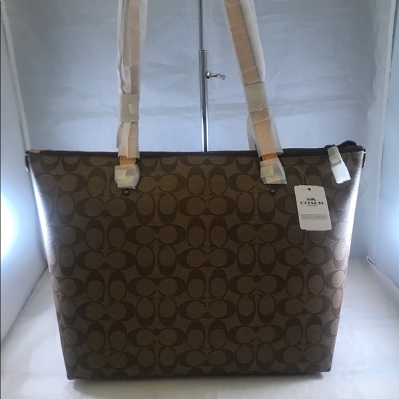 COACH GALLERY TOTE IN SIGNATURE CANVAS - Picture 8 of 11